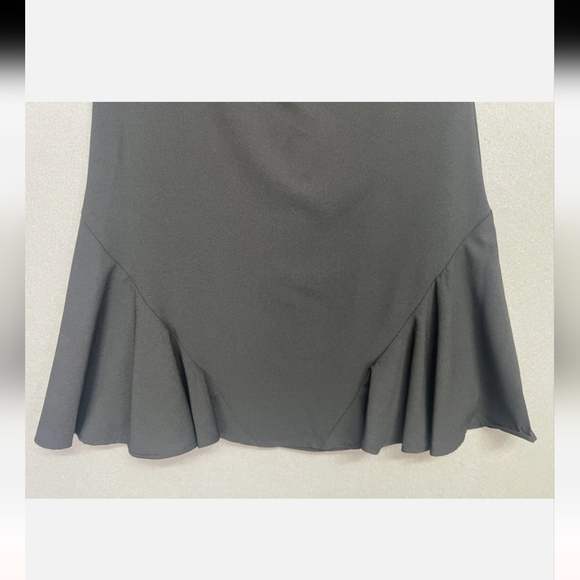 New!CeCe Bow Neck Short Sleeve A-Line Black Dress Women’s Flounce Ruffle Sz 12 - Picture 5 of 15